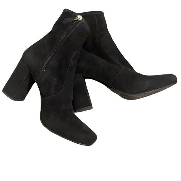 Gently Worn Black Prada Booties Size 38 1/2 - Picture 1 of 5